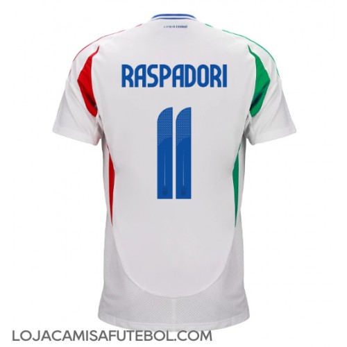 Camisa de Futebol Itália Giacomo Raspadori #11 Equipamento Secundário Europeu 2024 Manga Curta